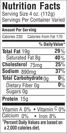 Point Cut 35 Nutrition Facts